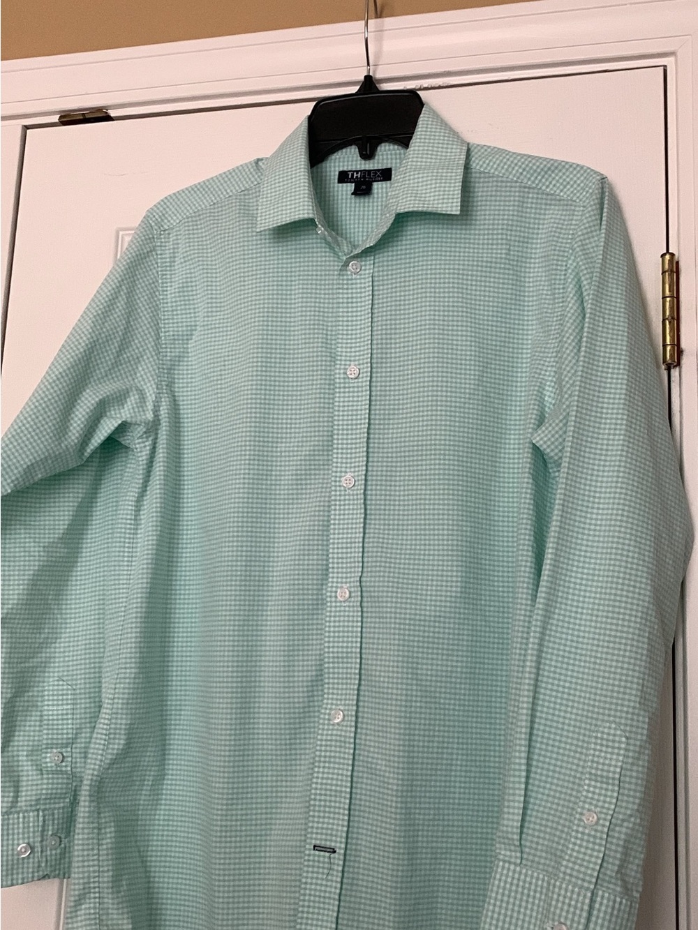 Tommy Hilfiger Mint Green Micro-Check Dress Shirt